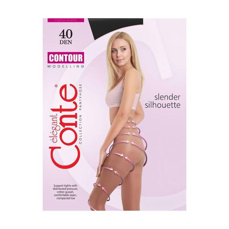 

Колготки жіночі стягувальні Conte elegant Contour 40 DEN, Nero, розмір 2
