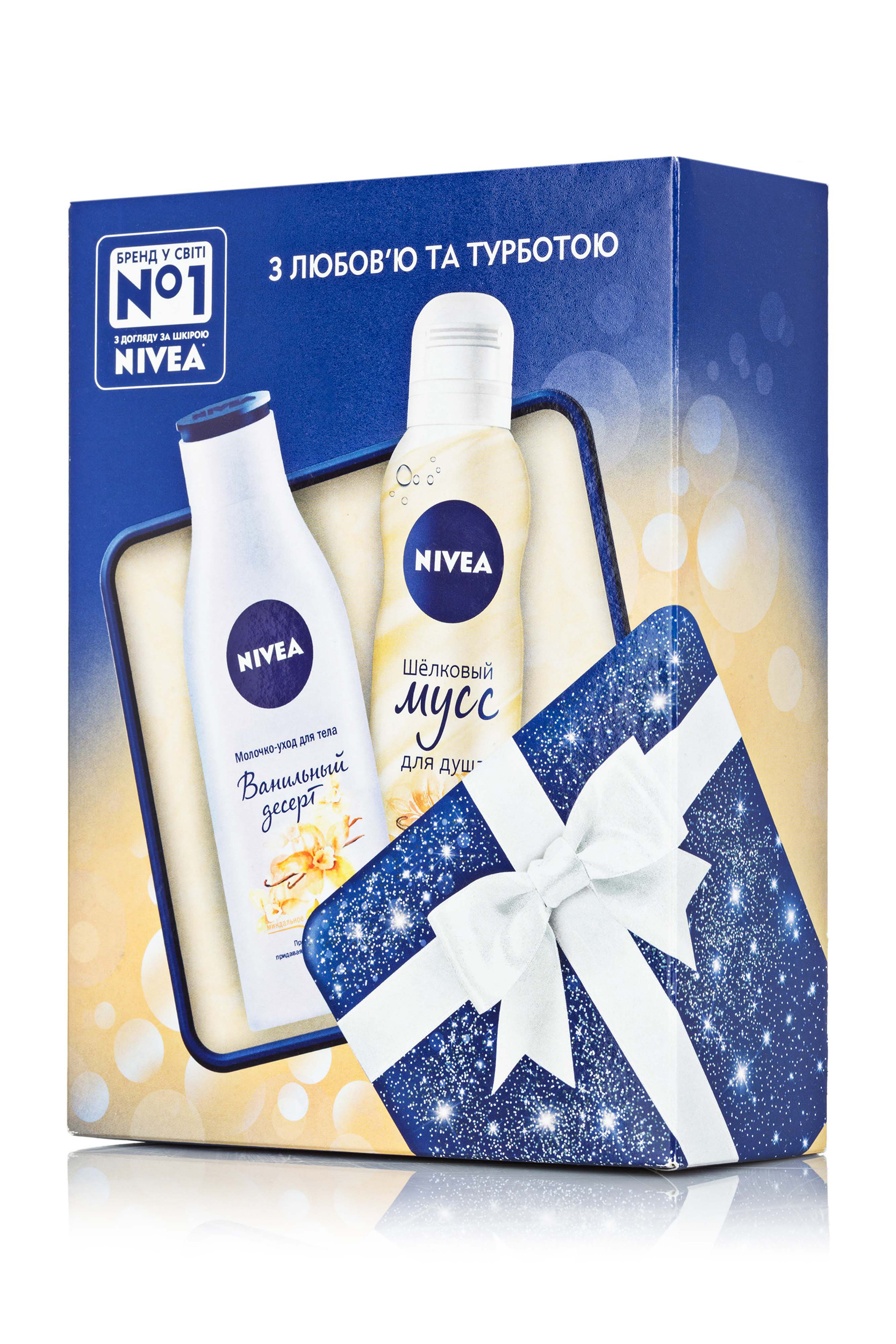 

Nivea Подарунковий набір Ванільний десерт (Мус для душу Ван. карам., 200 мл + Молоч. для тіла Ван. десерт, 200 мл)