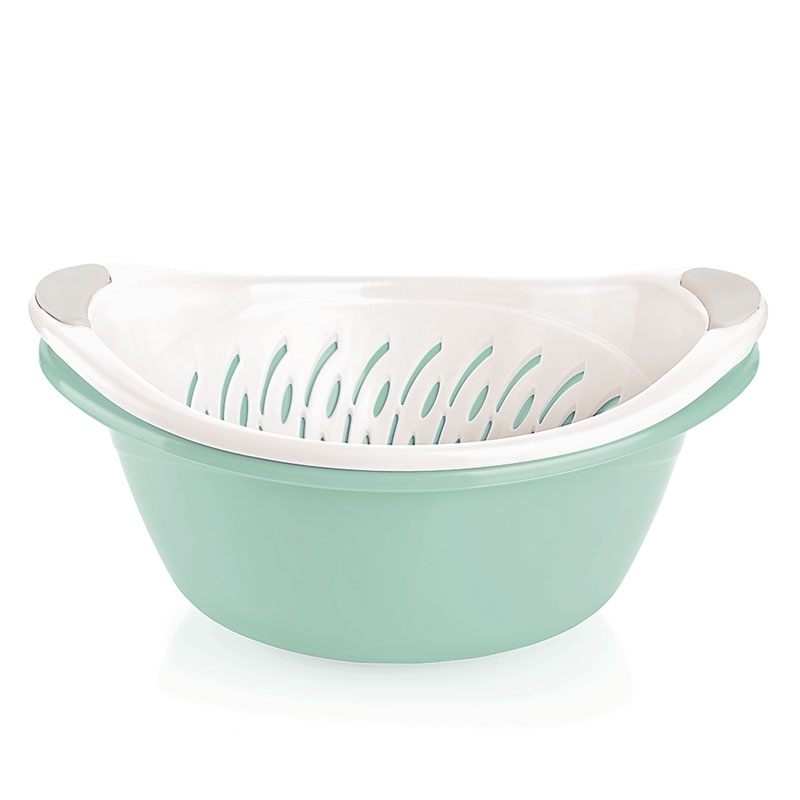 

Миска Titiz Plastik Royal з ручками з друшляком бірюзова 4л,AP-9142-TU