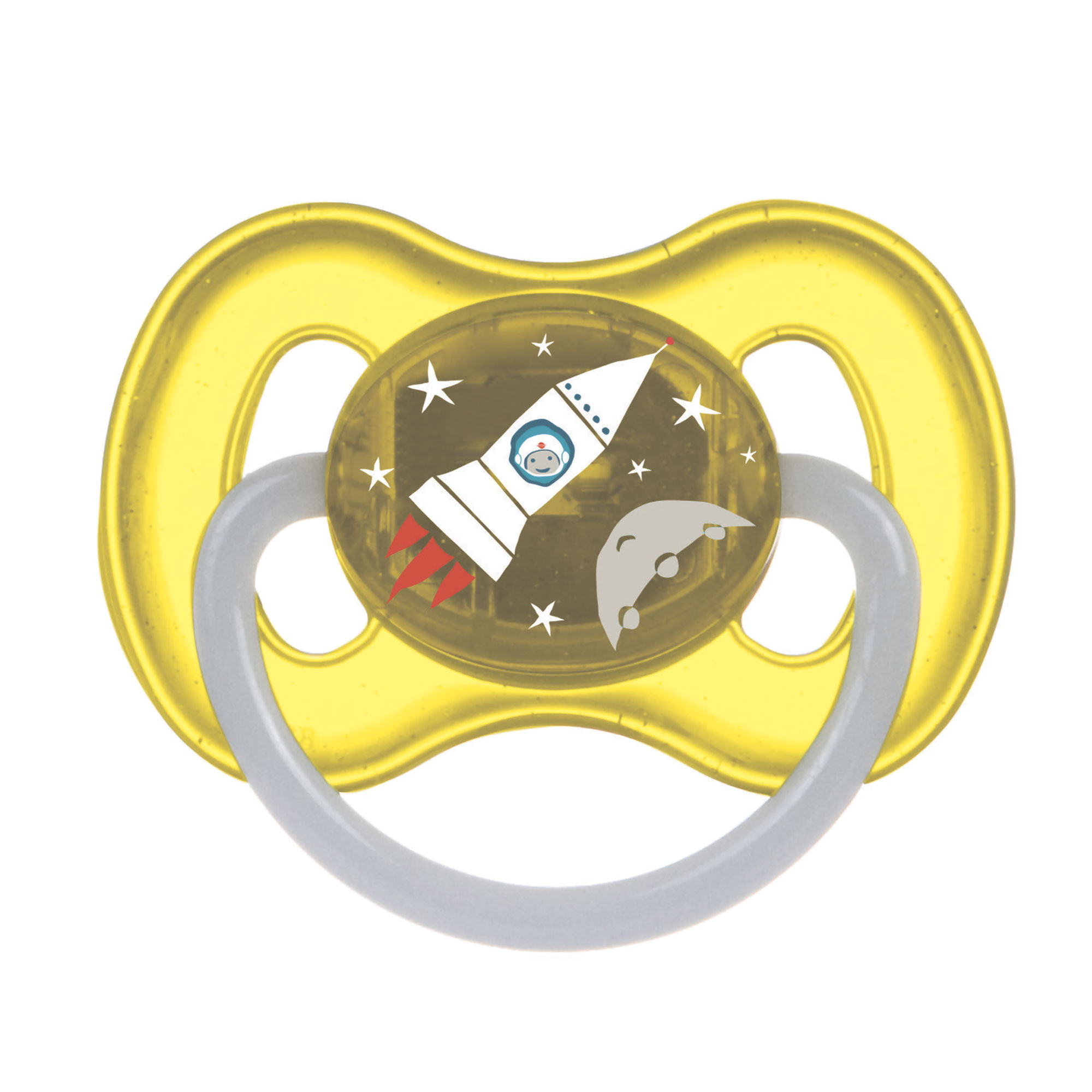 

Пустушка Canpol Babies Space латексна кругла, жовта, від 6 до 18 місяців, 1 шт (23/222_yel)