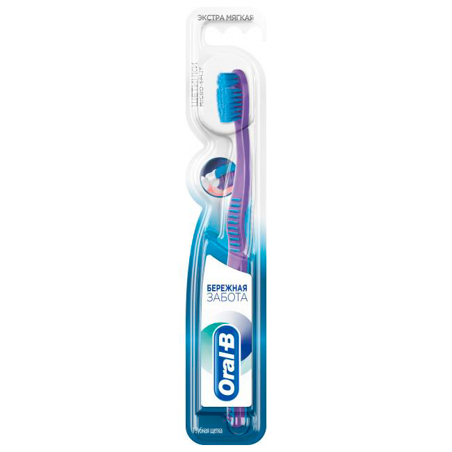 

Зубна щітка Oral-B бережна турбота екстра м'яка, 1 шт.