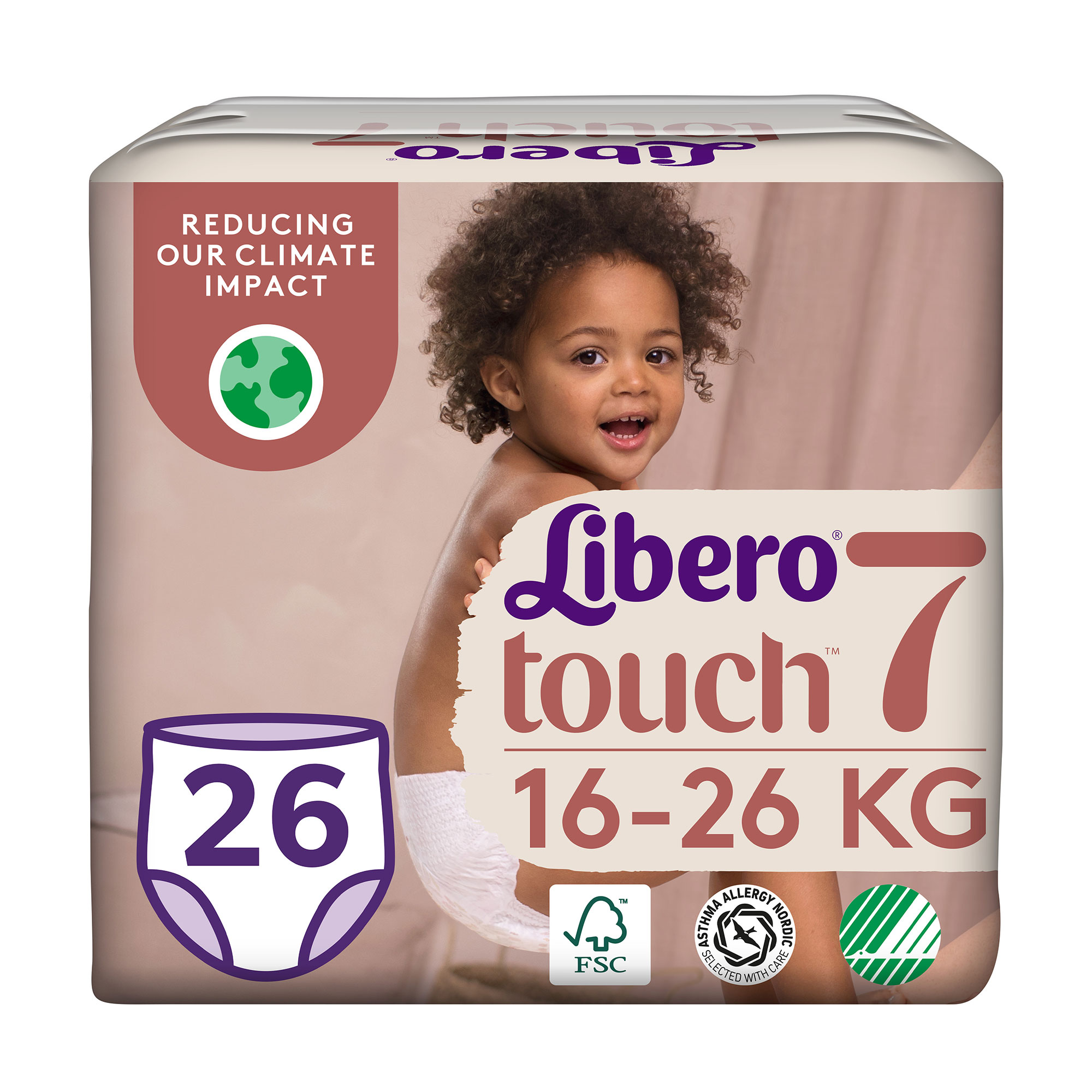 

Уцінка! Підгузки-трусики Libero Touch Pants розмір 7, 16-26 кг, 26 шт