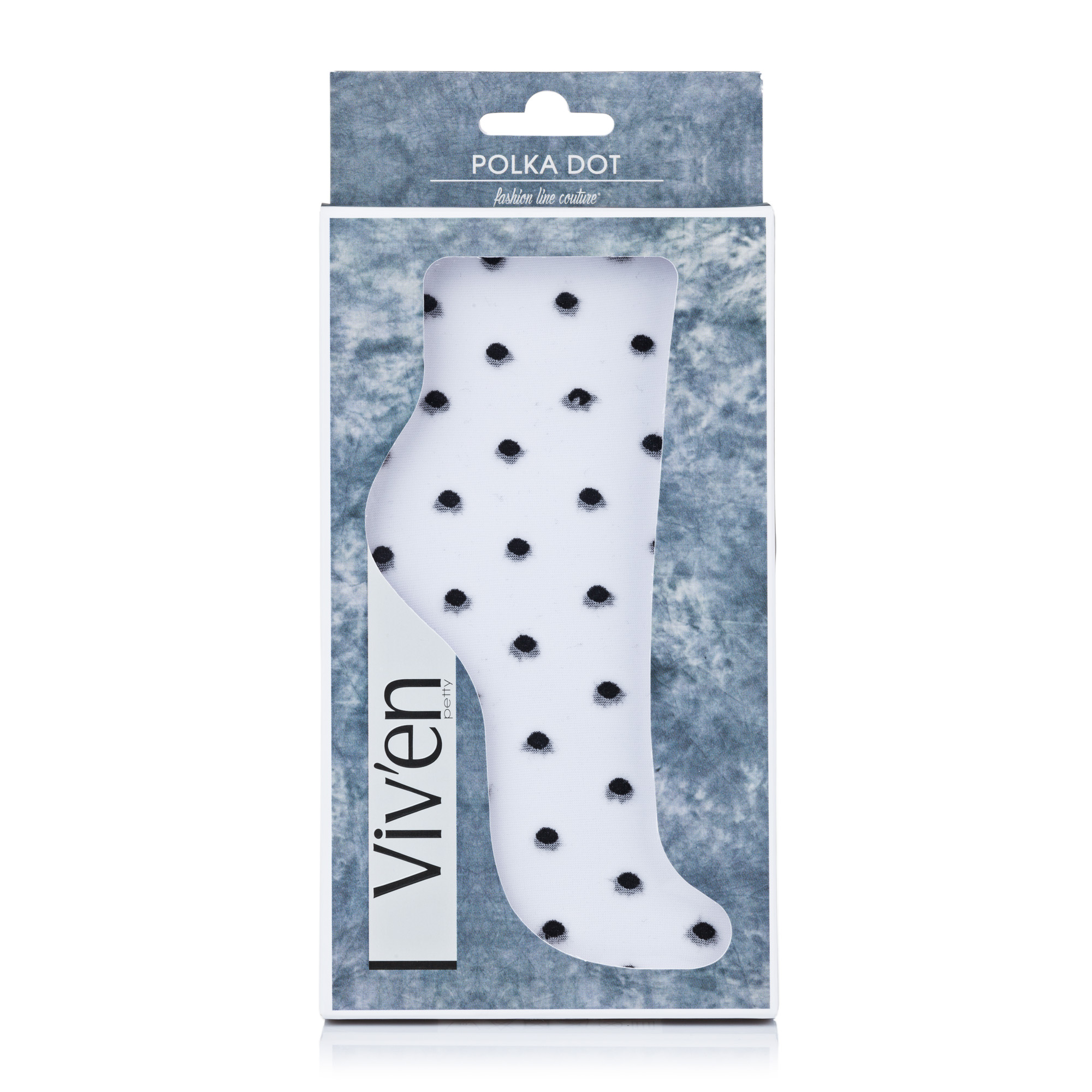 

Шкарпетки жіночі Viven petty Polka Dot 514 білі в чорну крапку