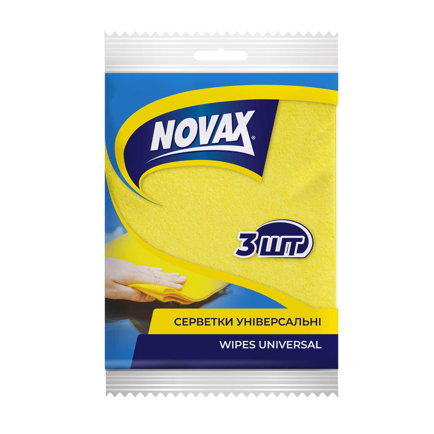 

Універсальні серветки для прибирання NOVAx, 3 шт