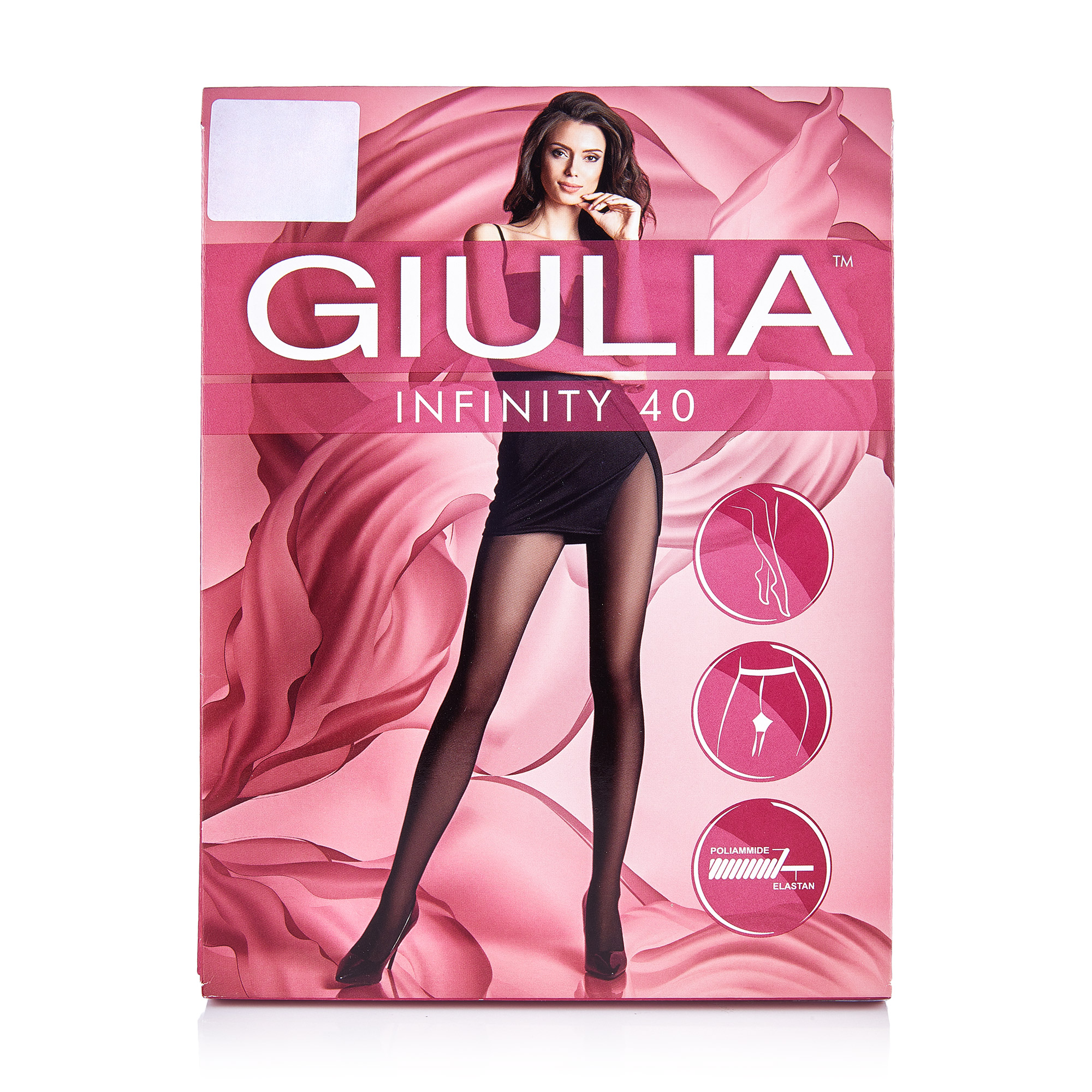 

Колготки жіночі Giulia Infinity класичні, без шортиків, 40 DEN, Daino, розмір 2