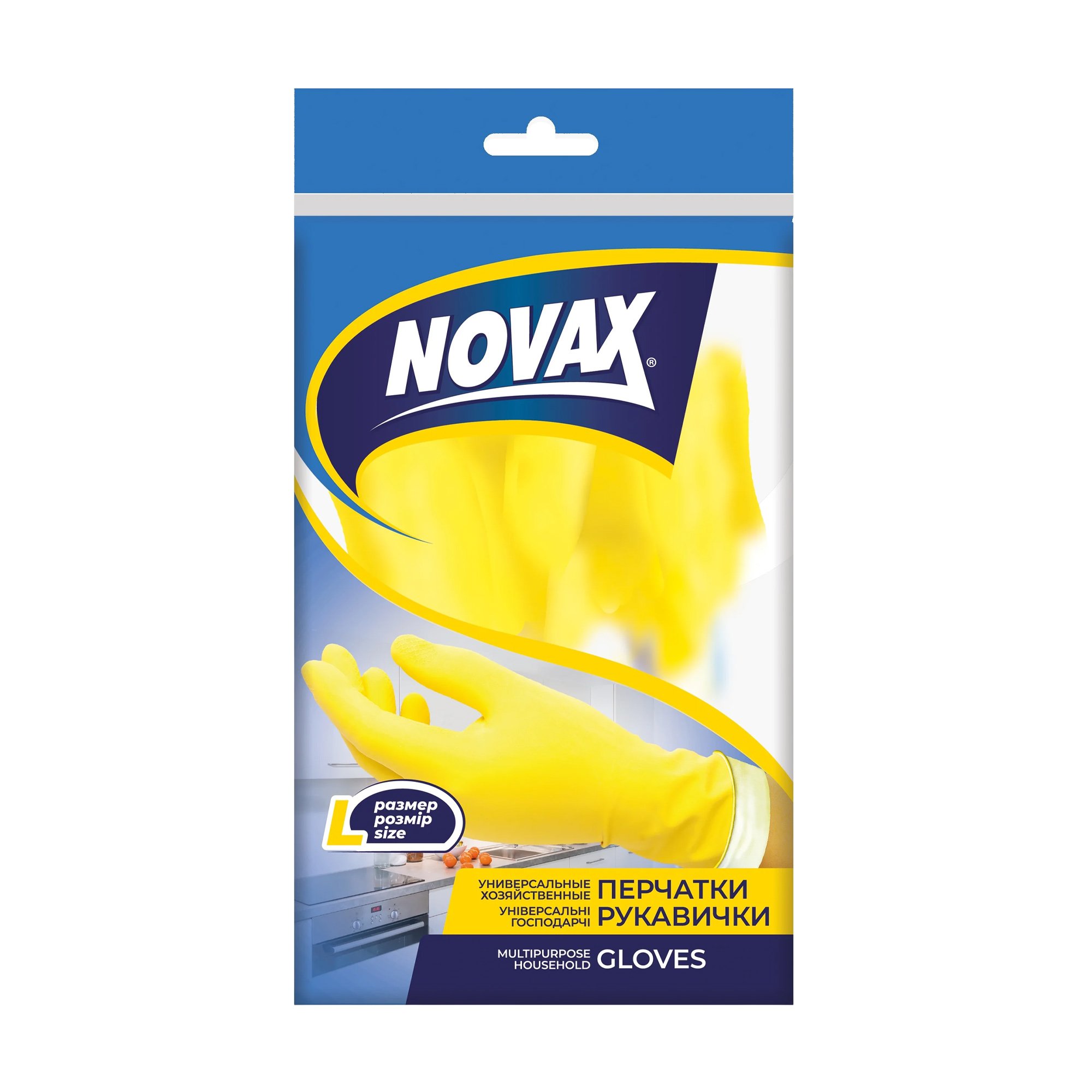 

Гумові рукавички NOVAx зміцнені, розмір L, 1 пара