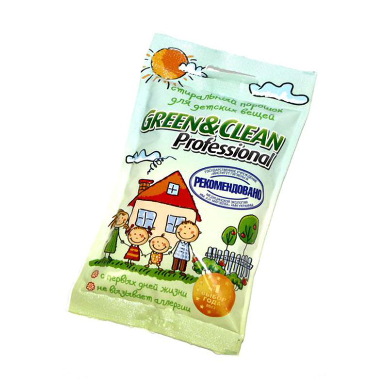 

Пральний порошок Green&Clean Professional для дитячого одягу, 1 цикл прання, 100 г