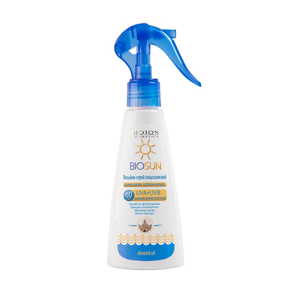 

Уцінка! Сонцезахисний лосьйон-спрей Bioton Cosmetics BioSun SPF 60, 150 мл