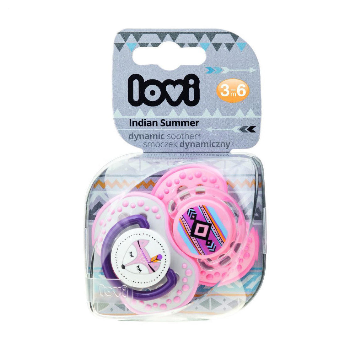 

Пустушка LOVI Indian Summer силіконова, динамічна, рожева, від 3 до 6 місяців, 2 шт (22/856girl)