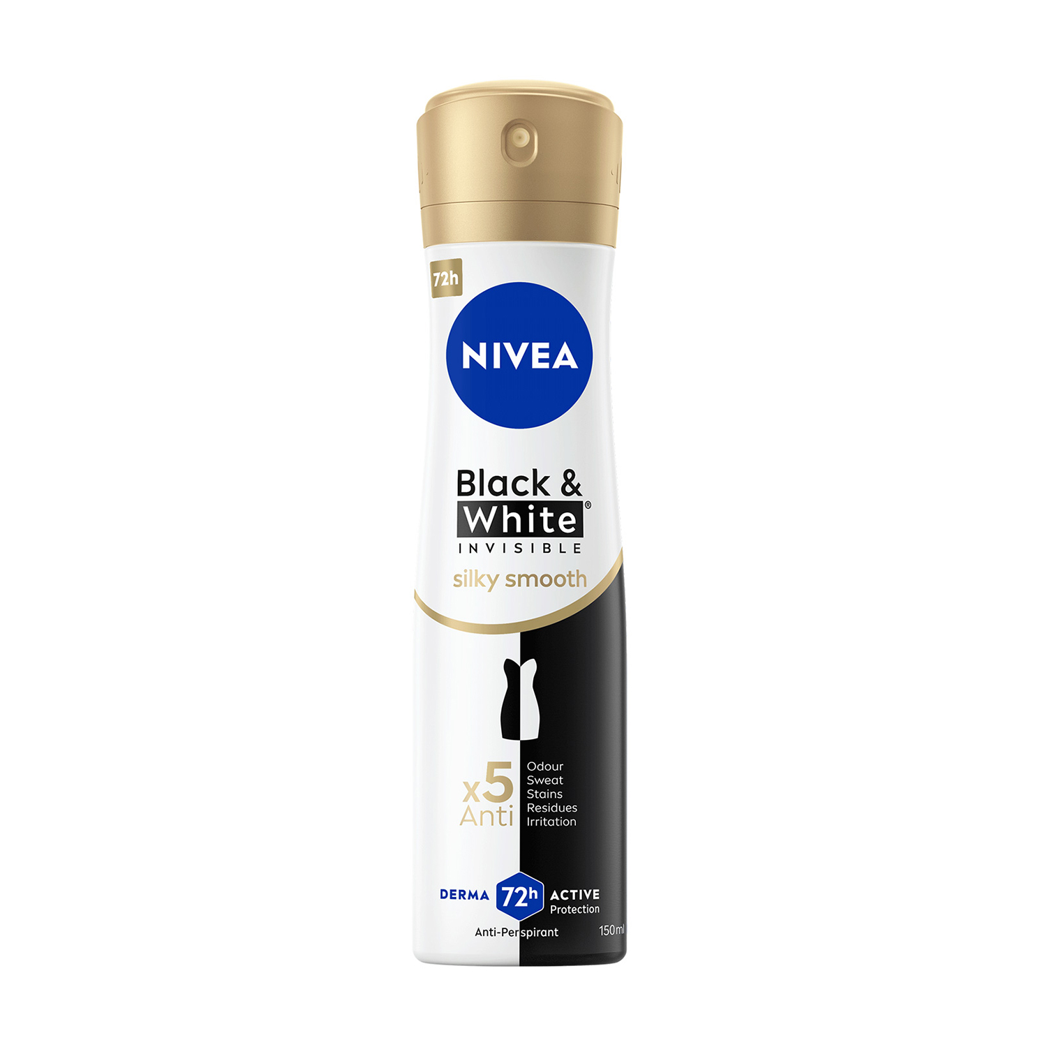 

Антиперспірант NIVEA Чорне та біле, невидимий, гладкий шовк, жіночий, 150 мл