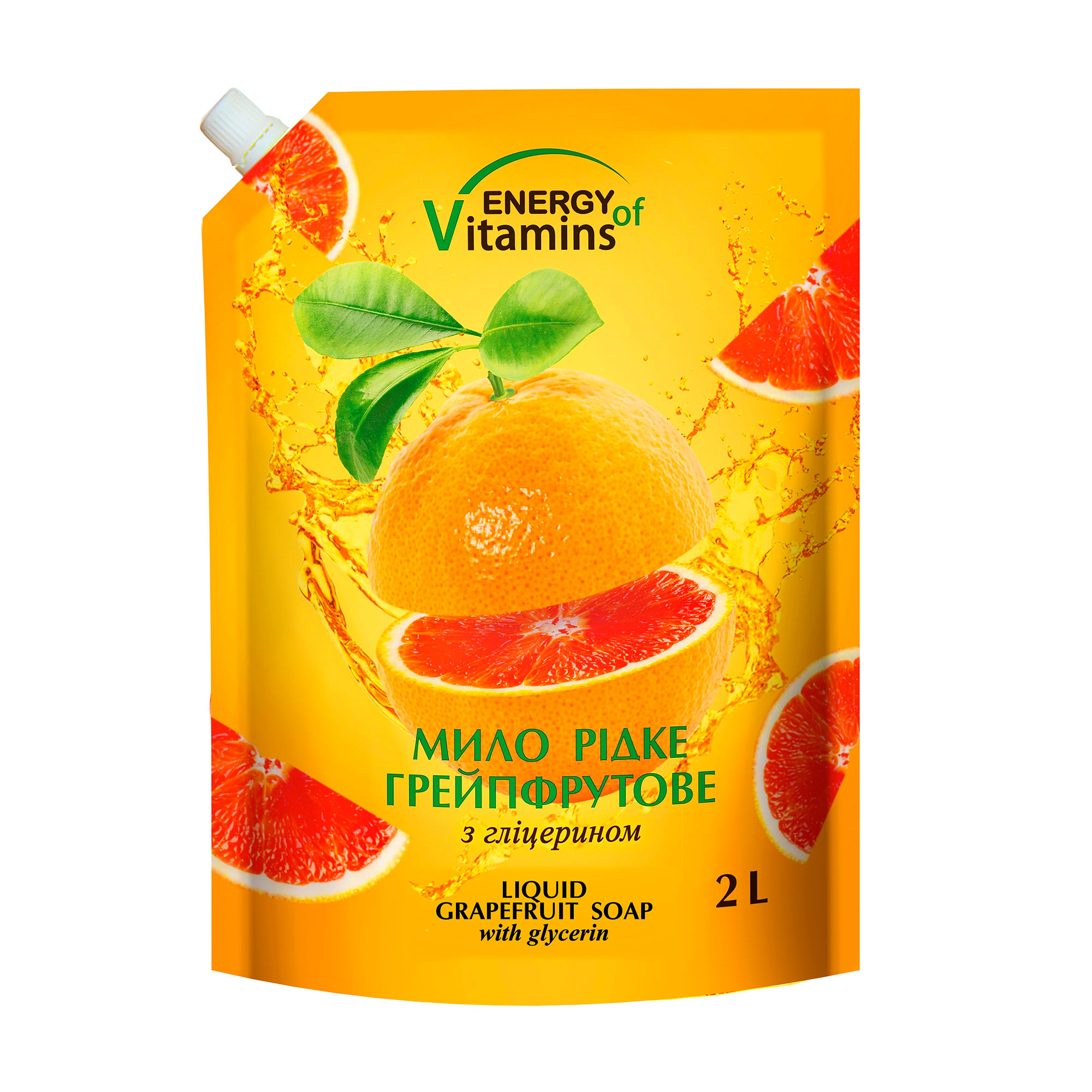 

Рідке мило Energy of Vitamins Грейпфрутове з гліцерином, 2 л (запаска)