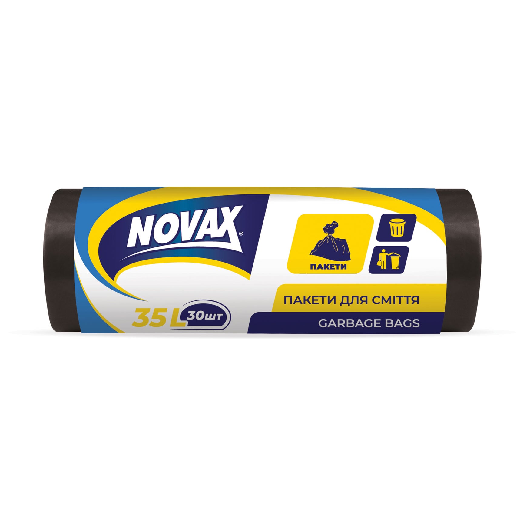 

Пакети для сміття NOVAx чорні, 35 л, 30 шт