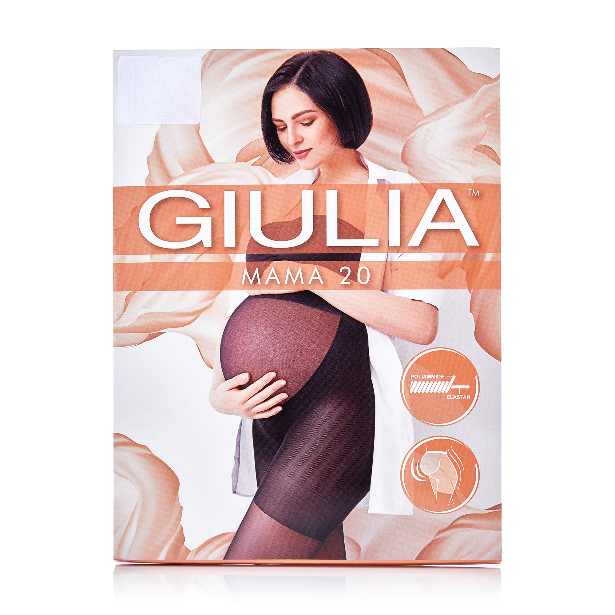 

Колготки жіночі Giulia Mama для вагітних, з шортиками та спеціальною вставкою, 20 DEN, Nero, розмір 2