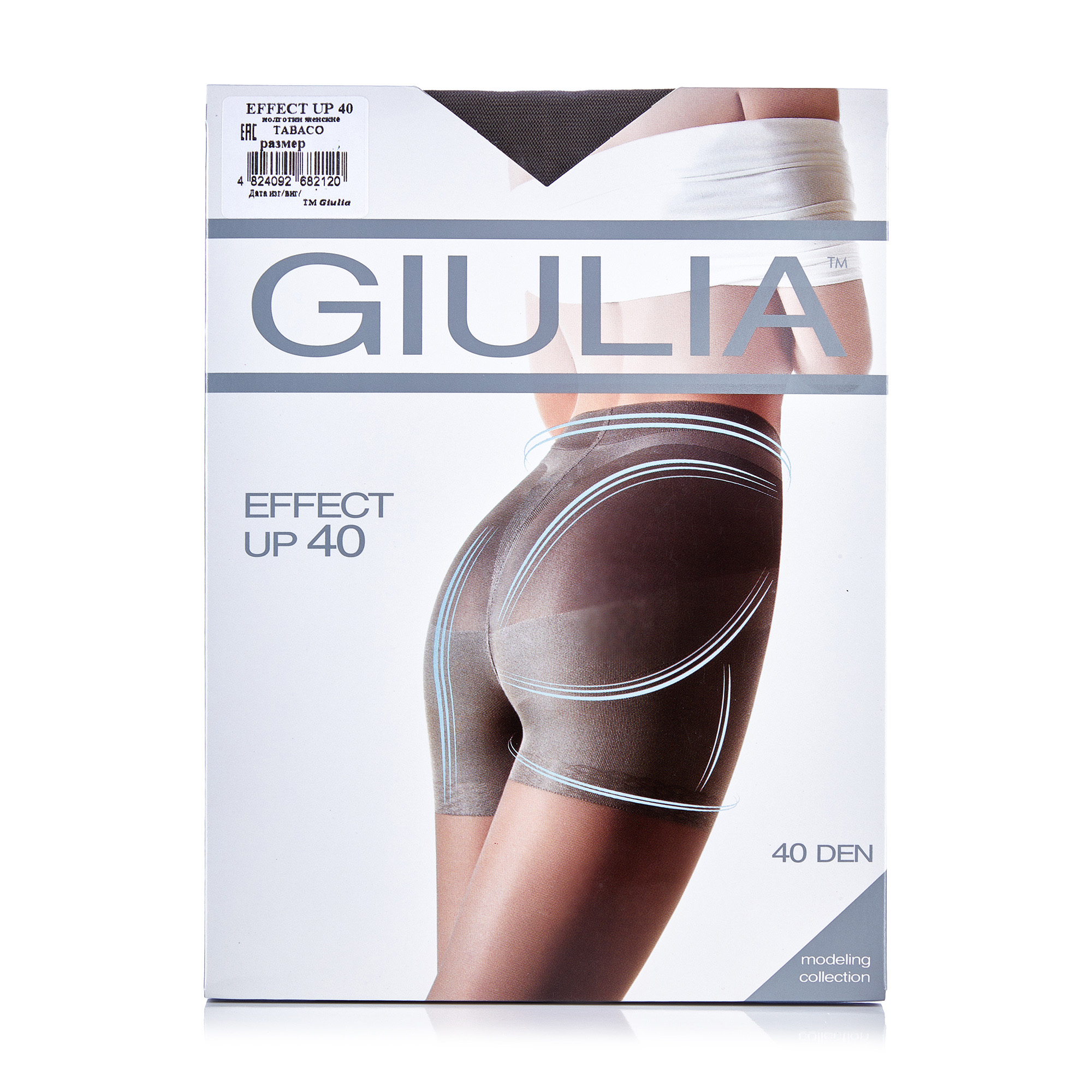 

Колготки жіночі Giulia Effect Up моделювальні, з шортиками, 40 DEN, Tabaco, розмір 2