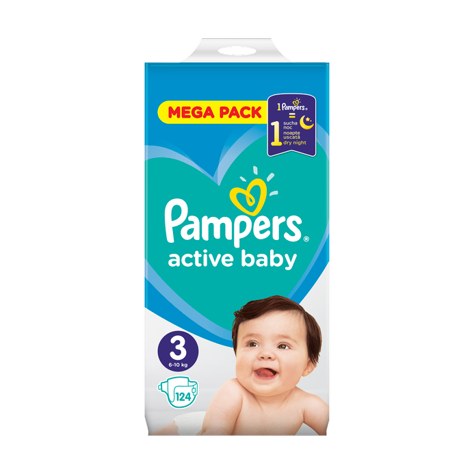 

Підгузки-трусики Pampers Active Baby Midi дитячі, розмір 3, 6-10 кг, 124 шт
