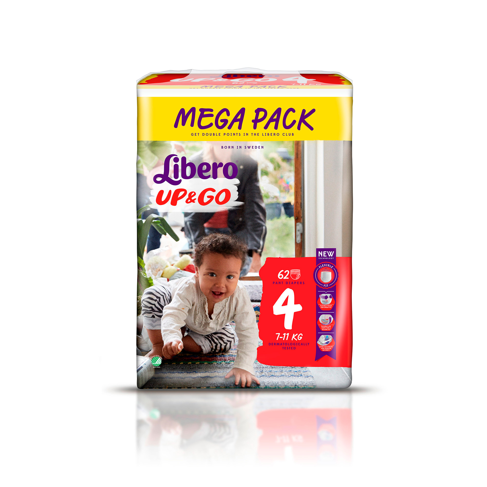 

Підгузки Libero Up & Go розмір 4, 7-11 кг, 62 шт
