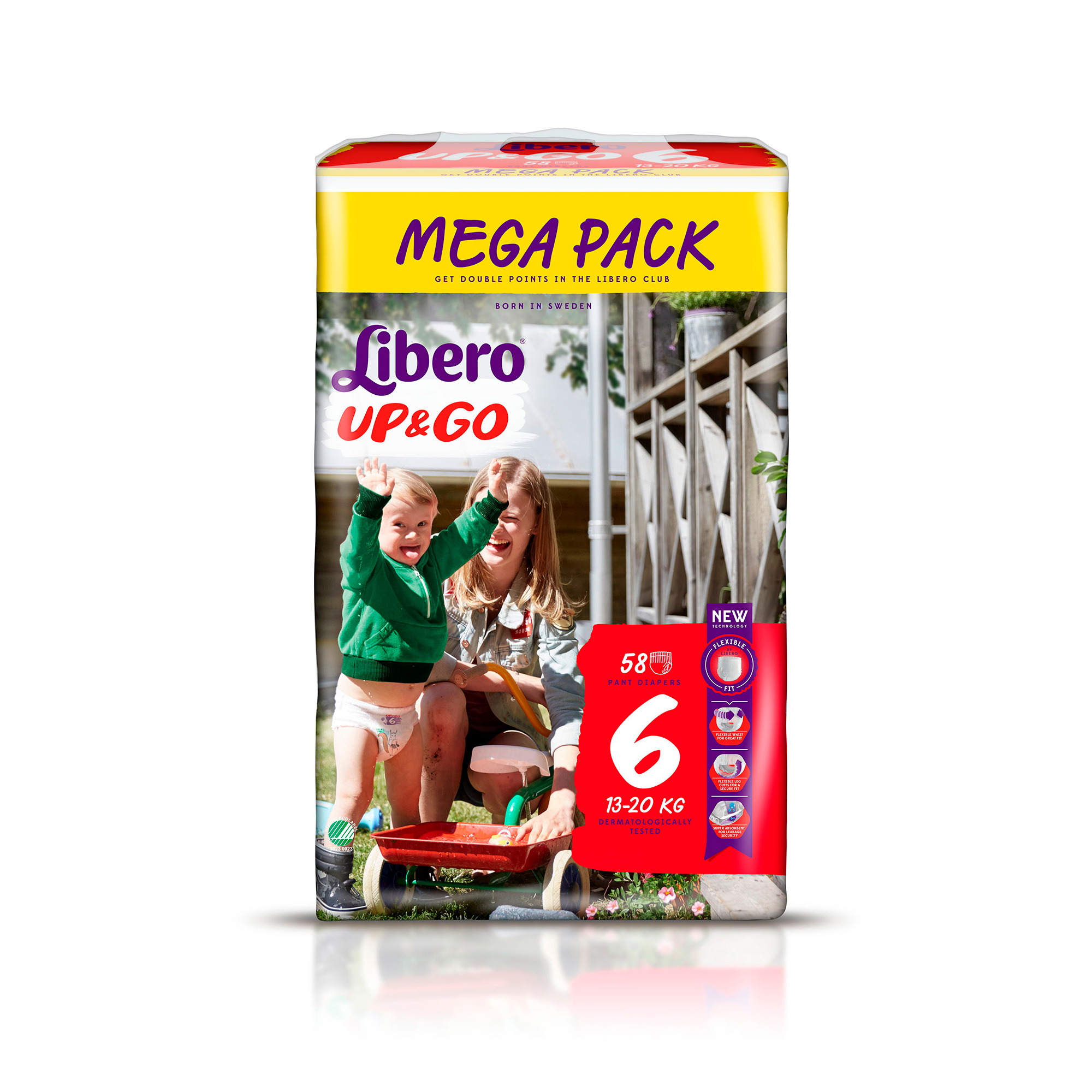 

Підгузки-трусики Libero Up & Go розмір 6, 13-20 кг, 58 шт