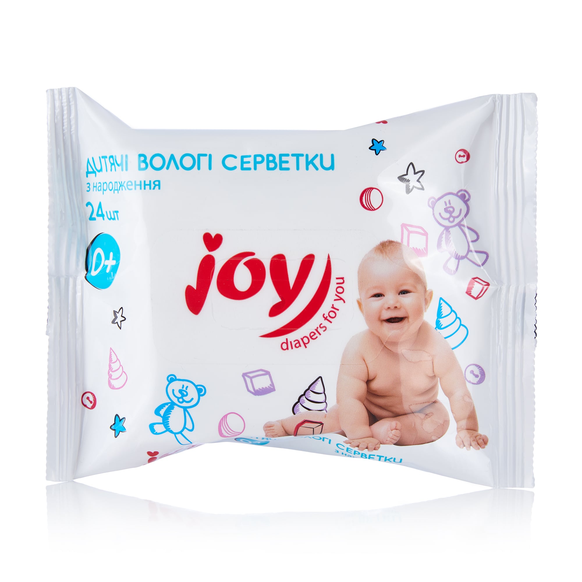 

Дитячі вологі серветки Joy, 24 шт