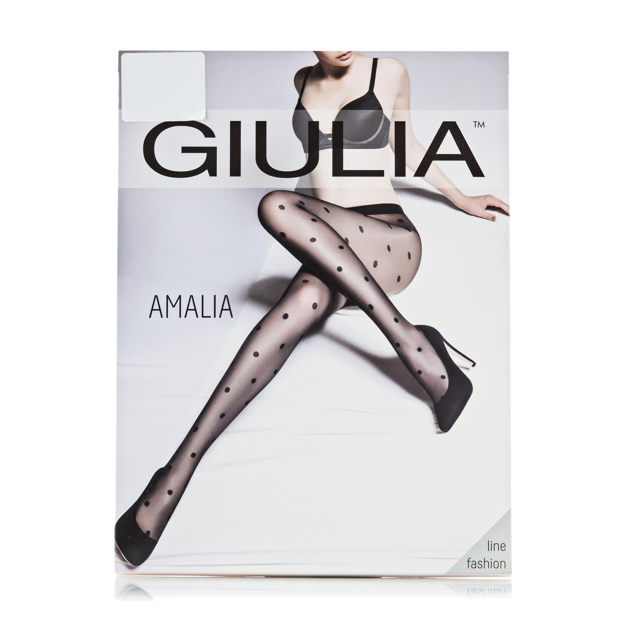 

Фантазійні колготки жіночі Giulia Amalia (6), в горошок, 20 DEN, Nero, розмір 4