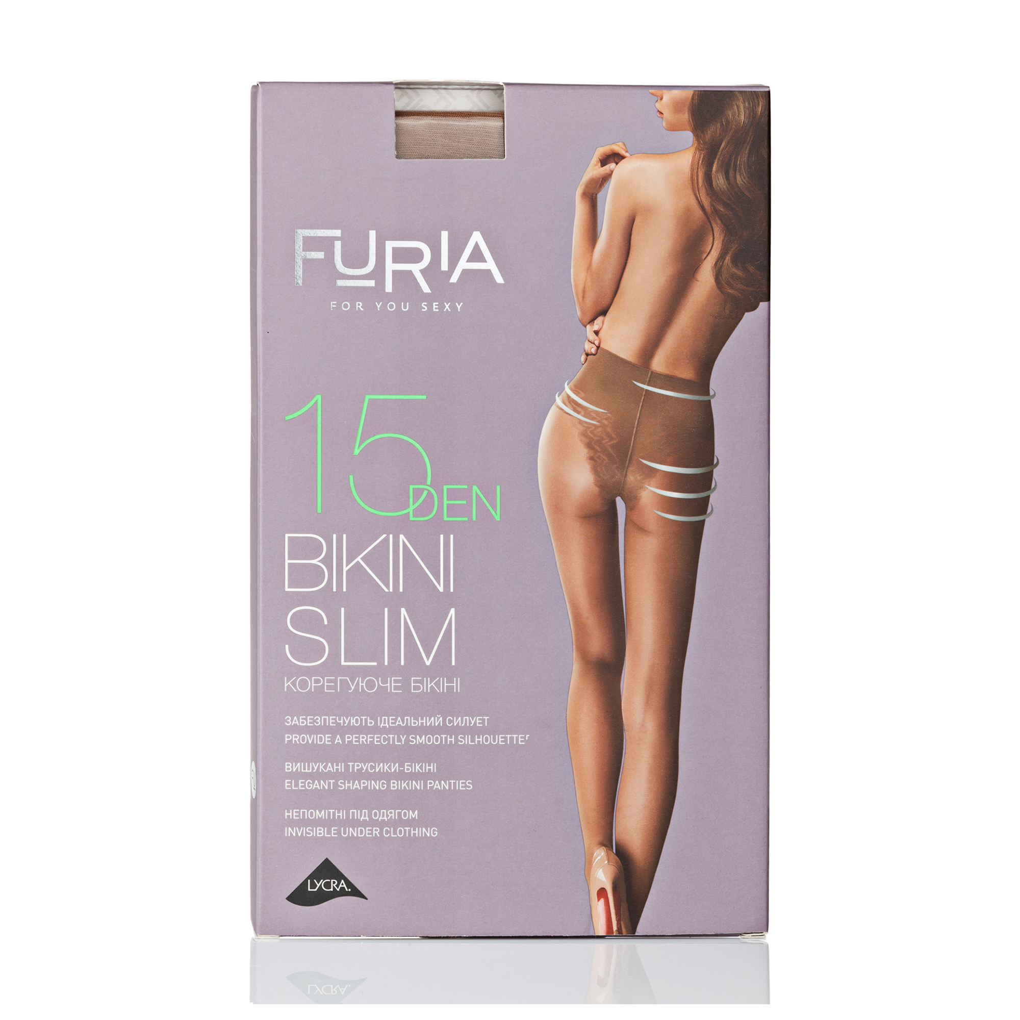 

Колготки жіночі Furia Bikini Slim корегуюче бікіні, 15 DEN, бежеві, розмір 3