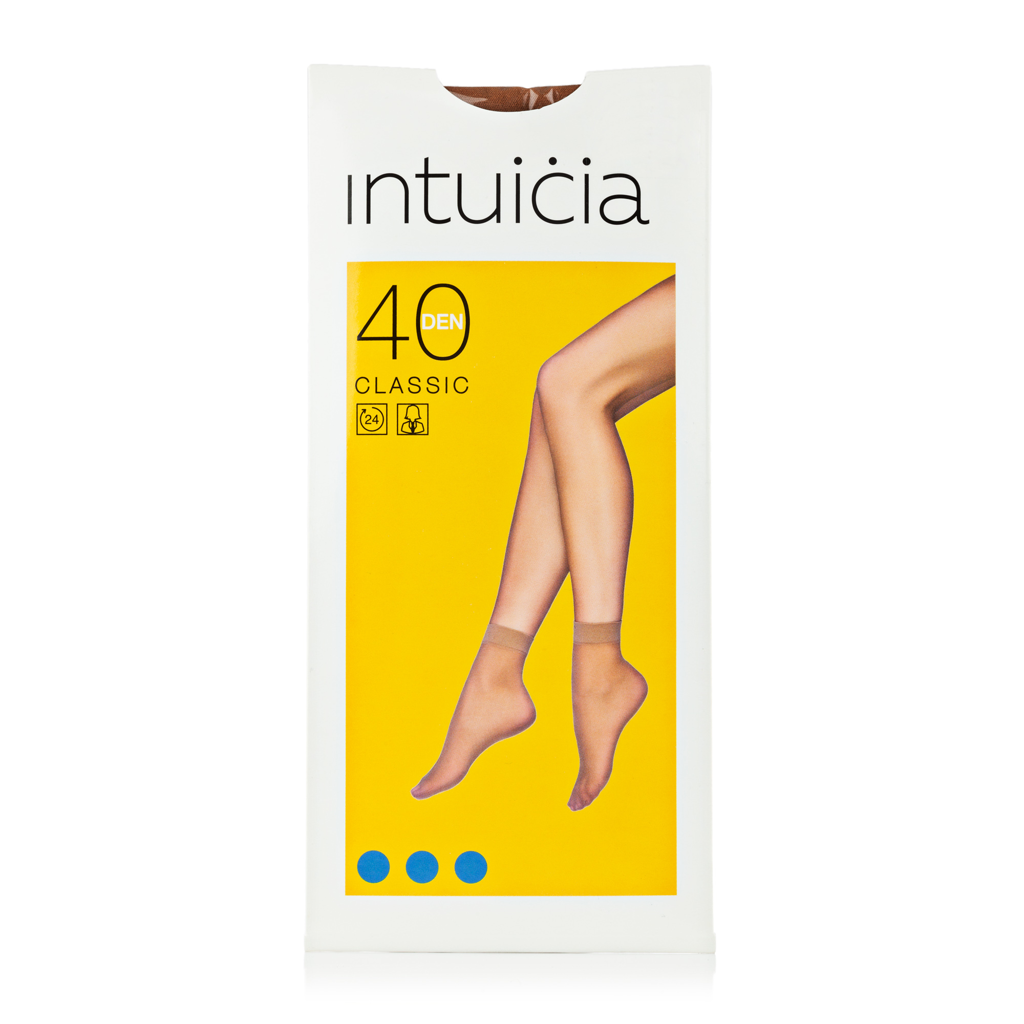 

Шкарпетки жіночі Intuicia Classic 40 DEN напівматові, Black, безрозмірні, 2 пари
