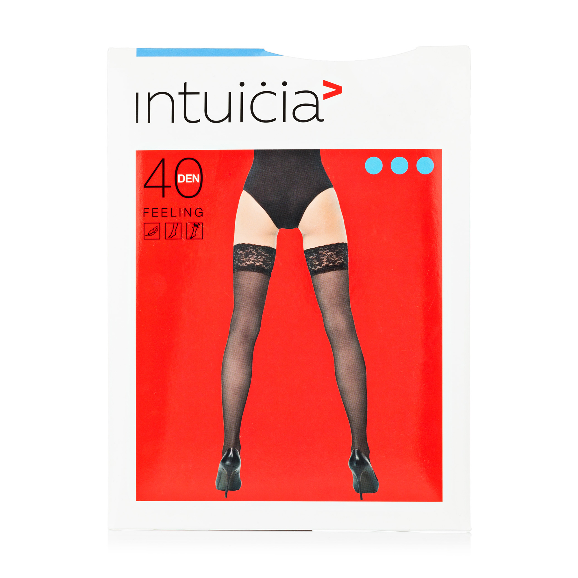 

Панчохи жіночі Intuicia Feeling з мереживною резинкою, 40 DEN, Daino, розмір 4