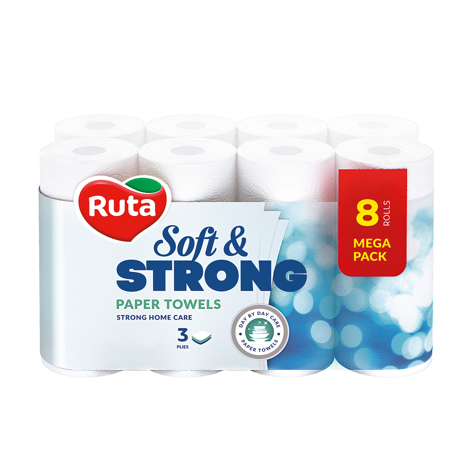 

Уцінка! Рушники паперові Ruta Soft Strong 3-шарові, 87 відривів, 8 шт