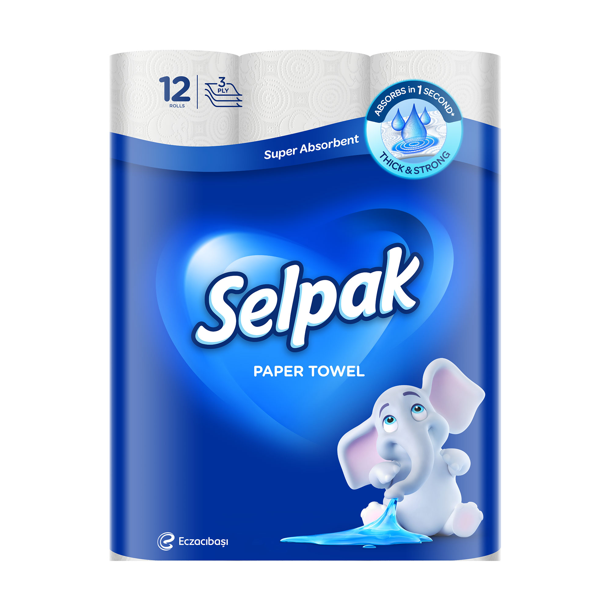 

Паперові рушники Selpak 3-шарові, 80 відривів, 12 рулонів