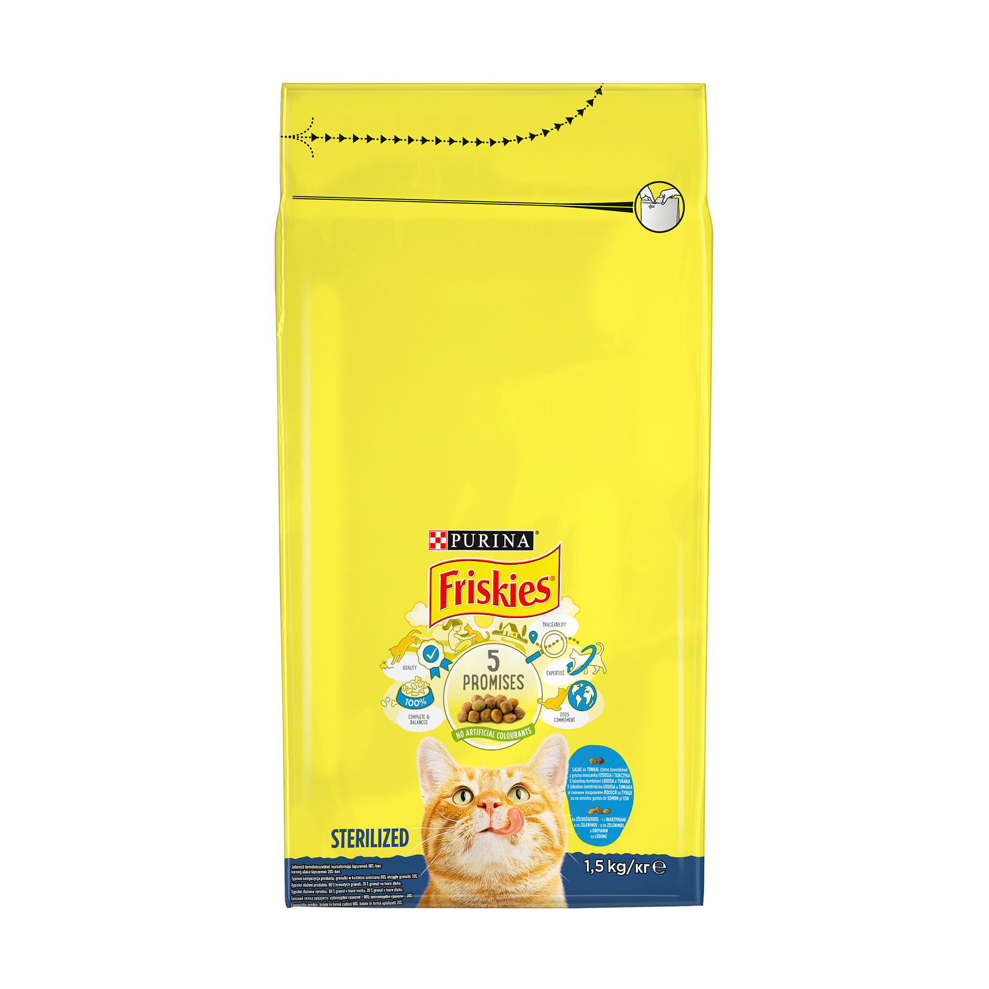 

Уцінка! Сухий корм для стерилізованих кішок PURINA FRISKIES Sterilized з лососем, тунцем та овочами, 1.5 кг