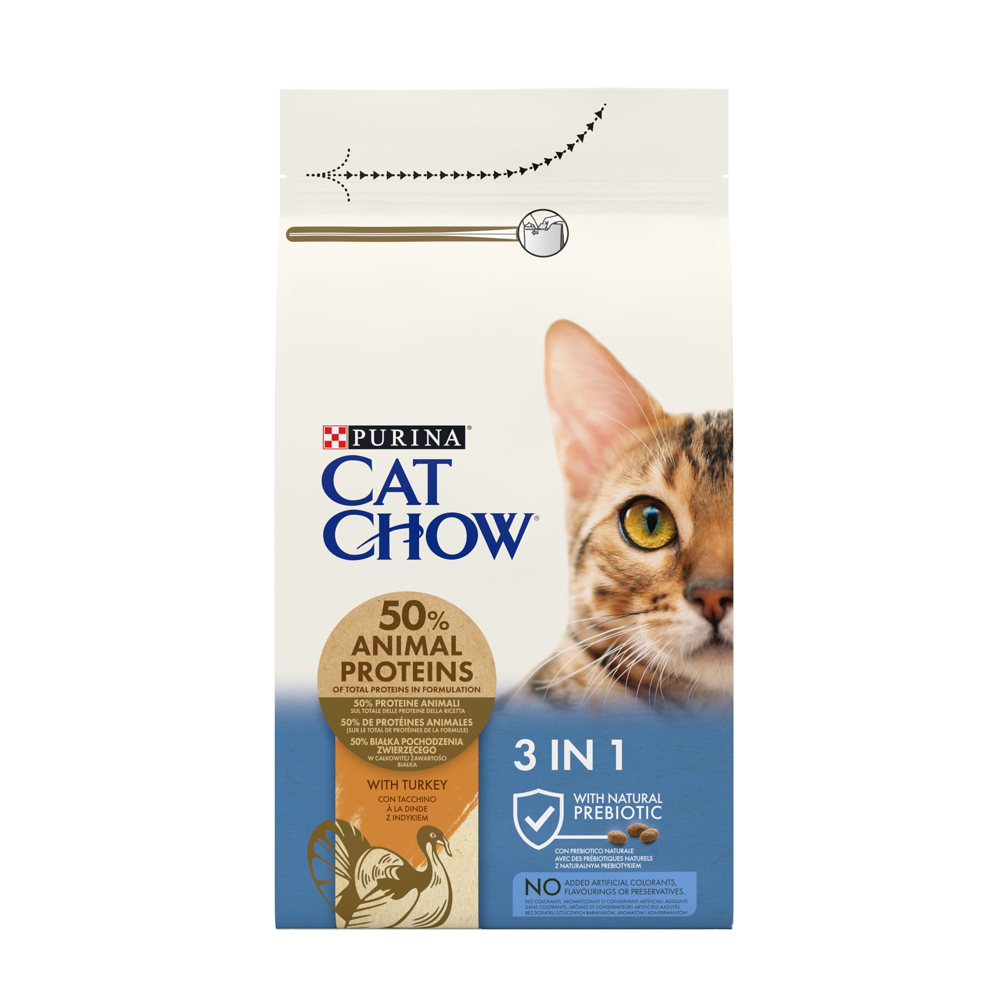 

Уцінка! Сухий корм для дорослих котів Cat Chow 3-in-1 з індичкою, 1.5 кг