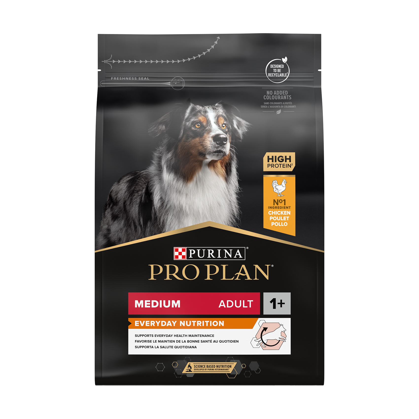 

Сухий корм для дорослих собак середніх порід Pro Plan Medium Adult 1+ Everyday Nutrion з куркою, 3 кг