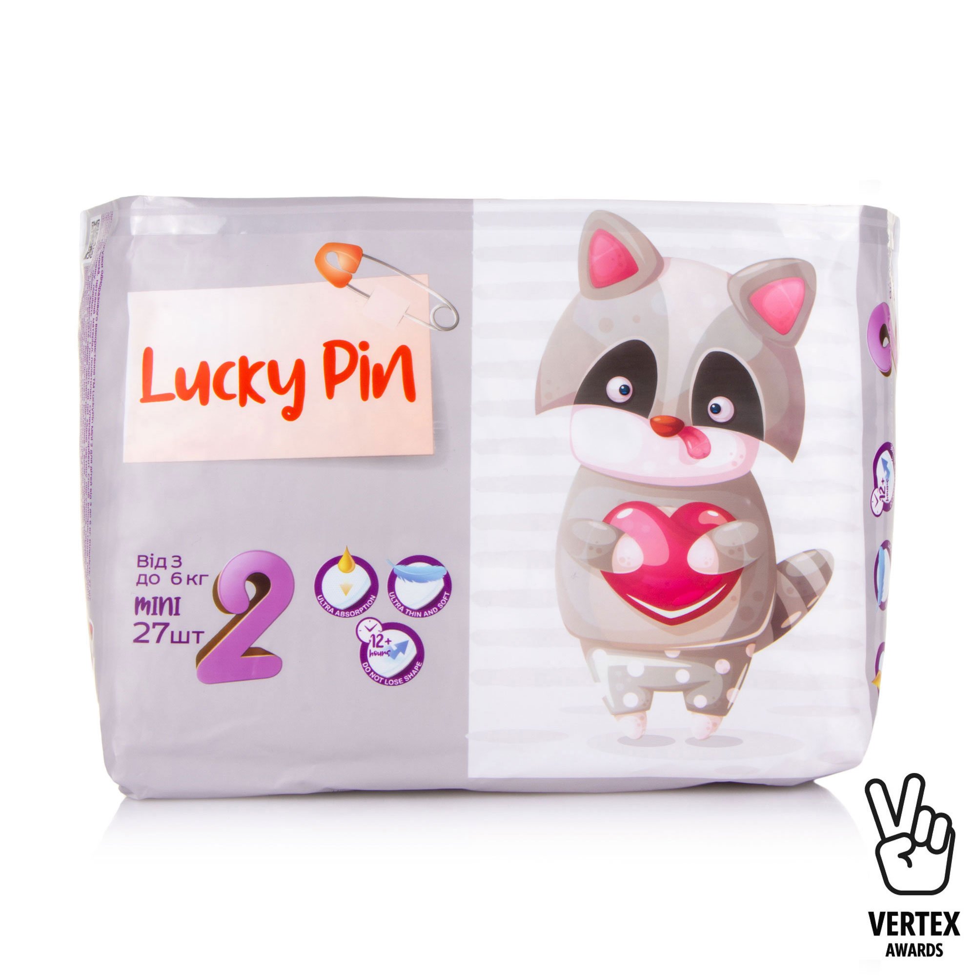 

Підгузки LuckyPin розмір 2, 3-6 кг, 27 шт