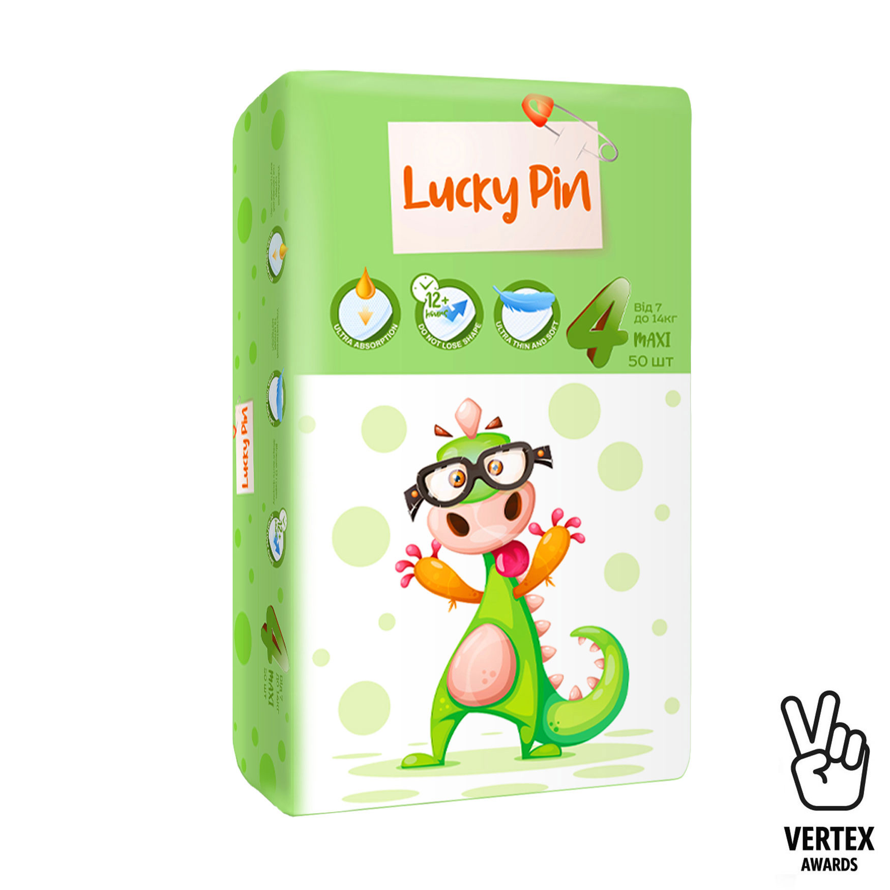 

Підгузки LuckyPin Maxi розмір 4 (7-14 кг), 50 шт