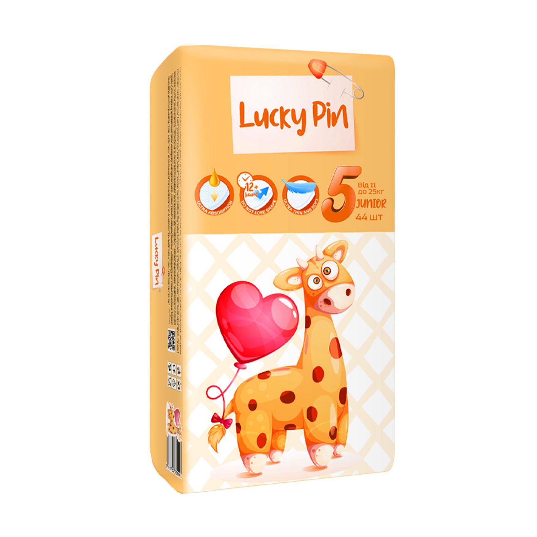 

Підгузки LuckyPin розмір 5 (11-25 кг), 44 шт