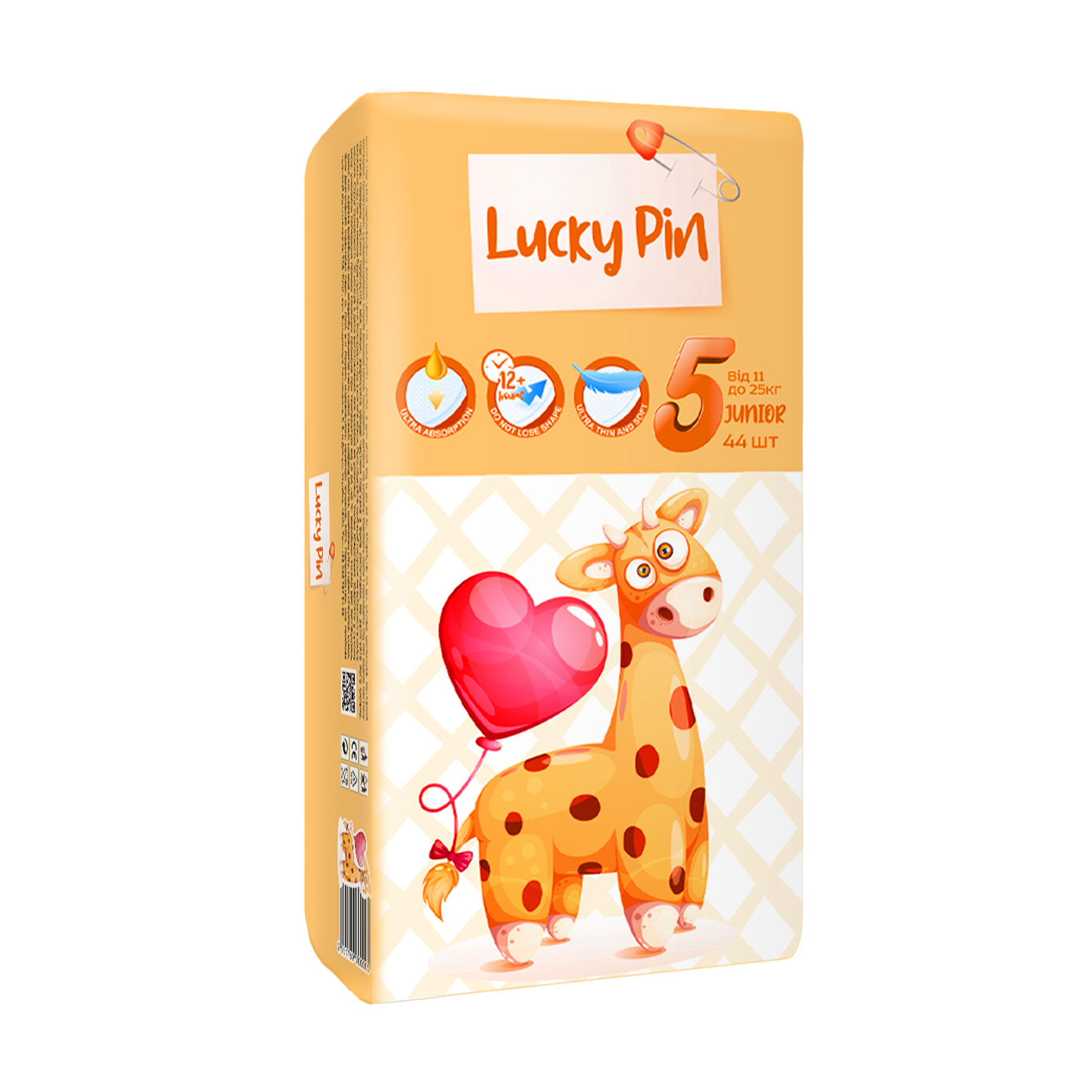 

Уцінка! Підгузки LuckyPin розмір 5 (11-25 кг), 44 шт