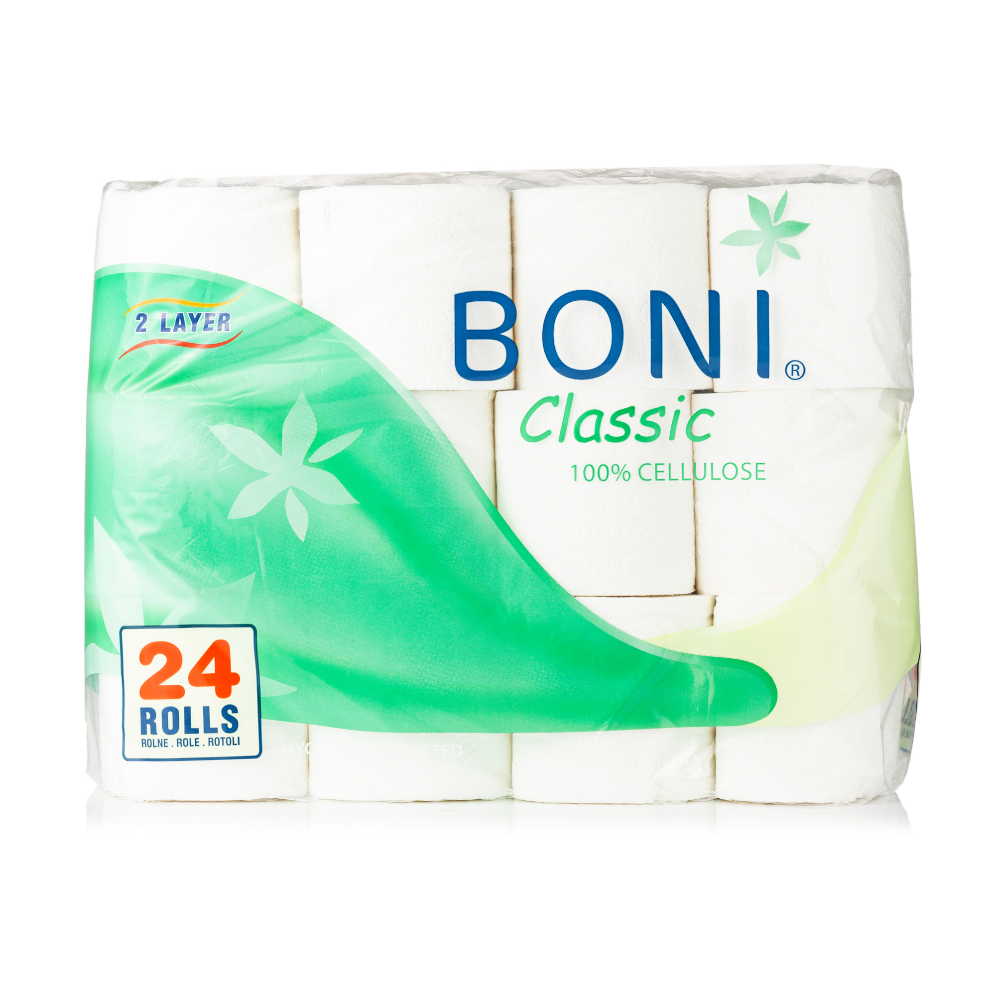 

Туалетний папір Boni Perfex Classic білий, 2-шаровий, 110 відривів, 24 рулони