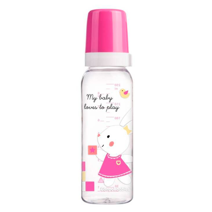 

Пляшка Canpol babies 250 мл з малюнком BPA 0 Sweet Fun рожева