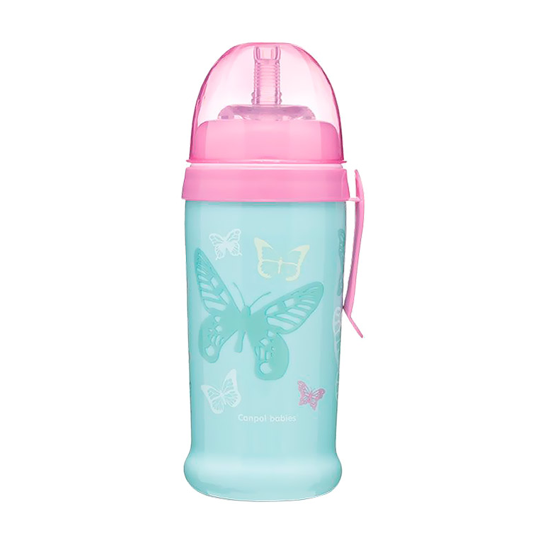

Поїльник Canpol babies Butterfly з силіконовою трубочкою, бірюзовий, 350 мл