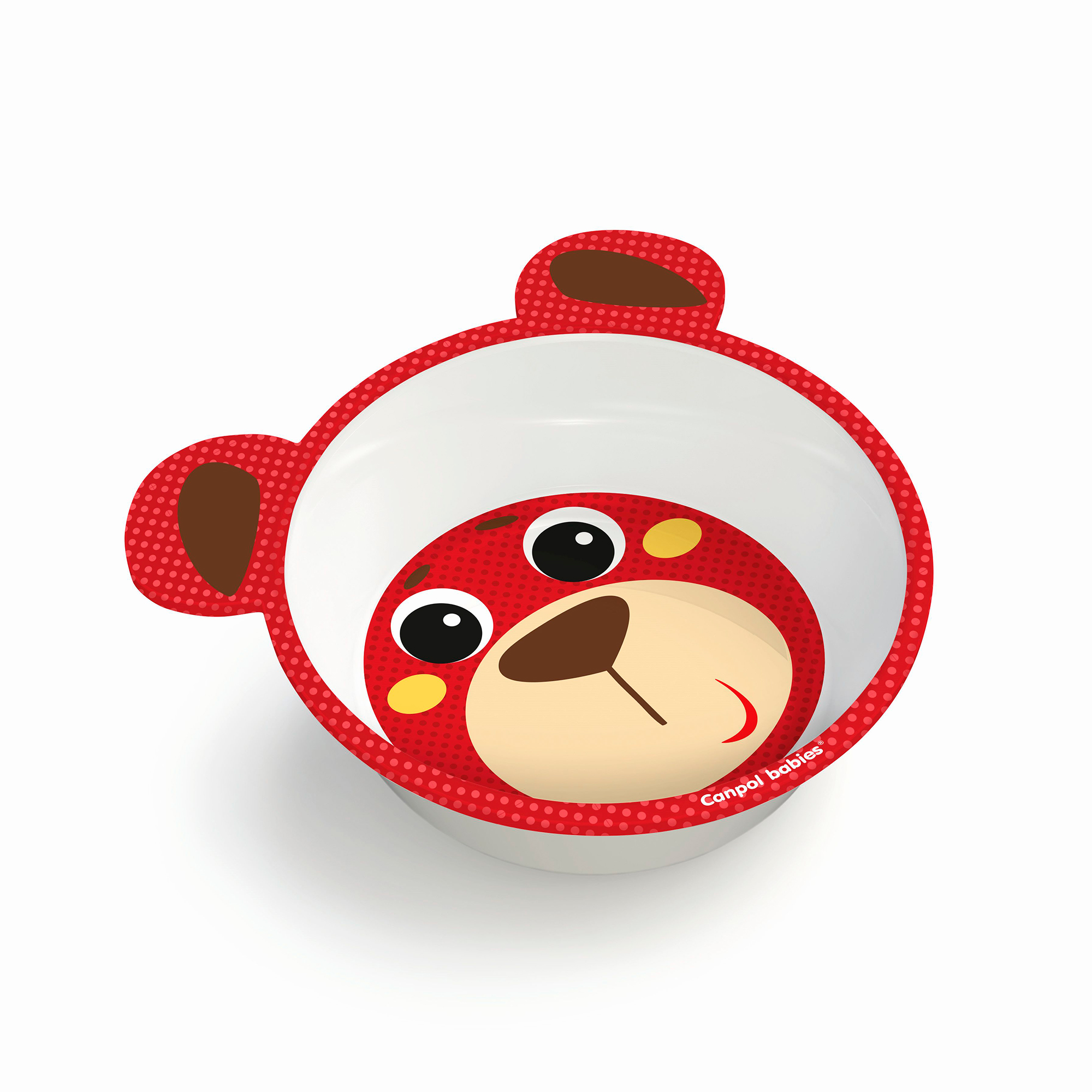 

Мисочка Сanpol babies з меламіну антипідслизгова з вушками Hello Little червона