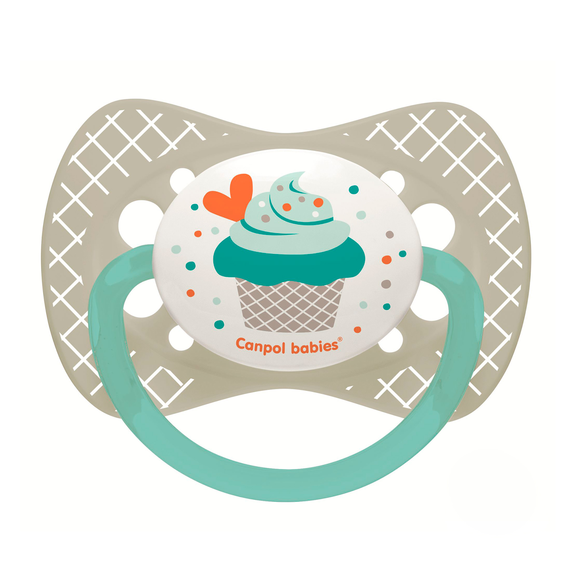 

Пустушка Canpol babies силіконова симетрична 18+ міс Cupcake сіра