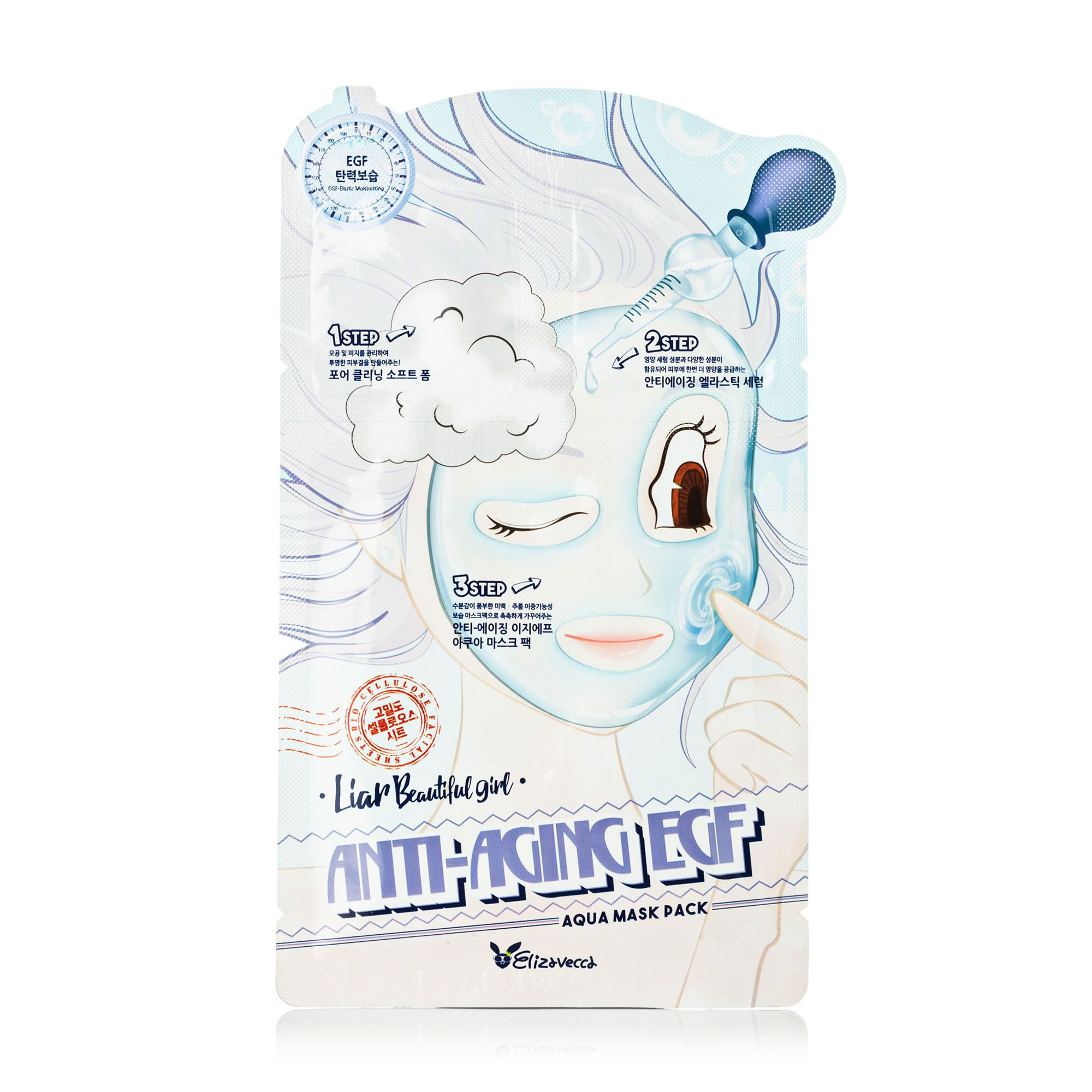 

Триступенева антивікова маска для обличчя Elizavecca Anti Aging Egf Aqua Mask Pack, 29 мл