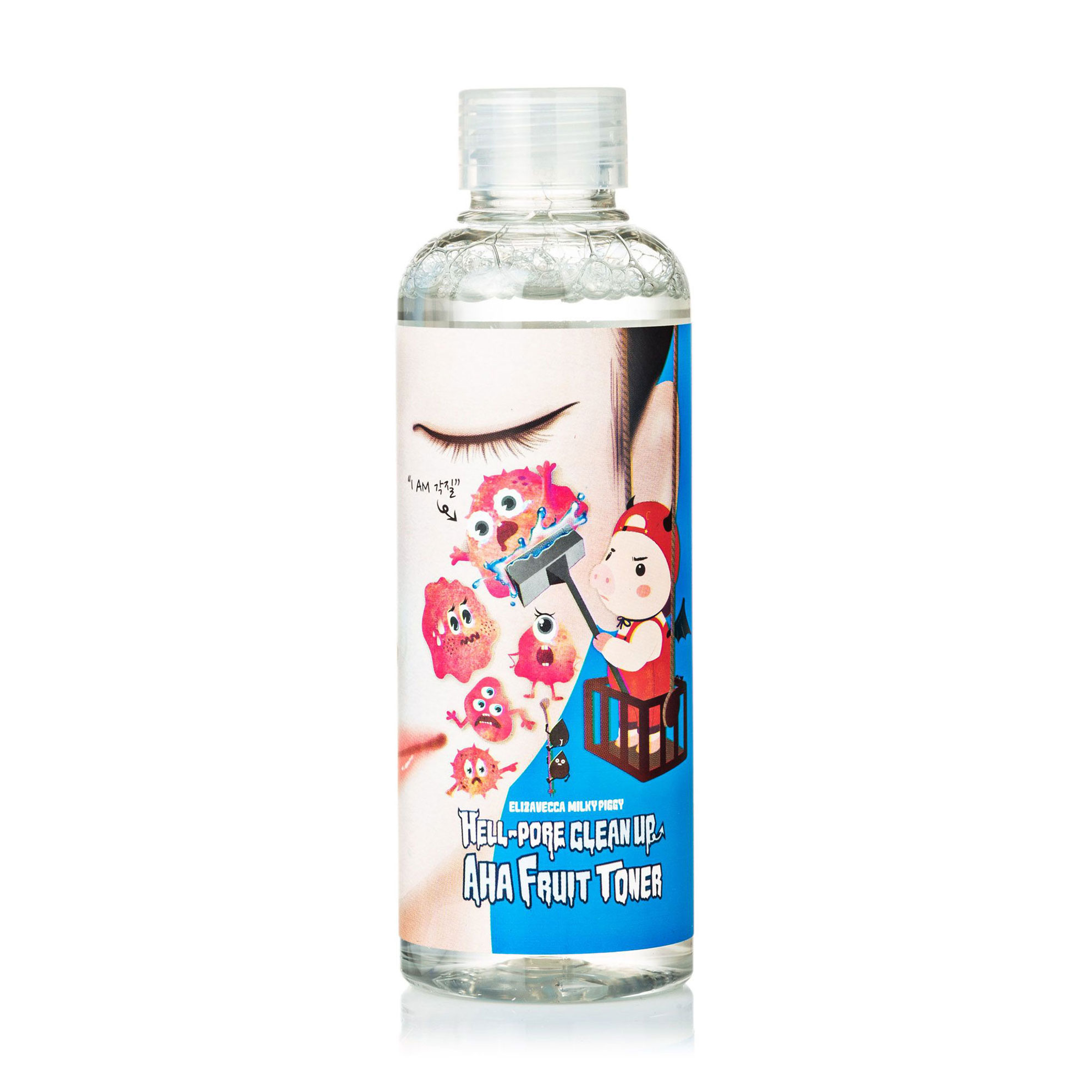 

Уцінка! Пілінг-тонер для обличчя Elizavecca Milky Piggy Hell-Pore Clean Up AHA Fruit Toner з фруктовими кислотами, 200 мл