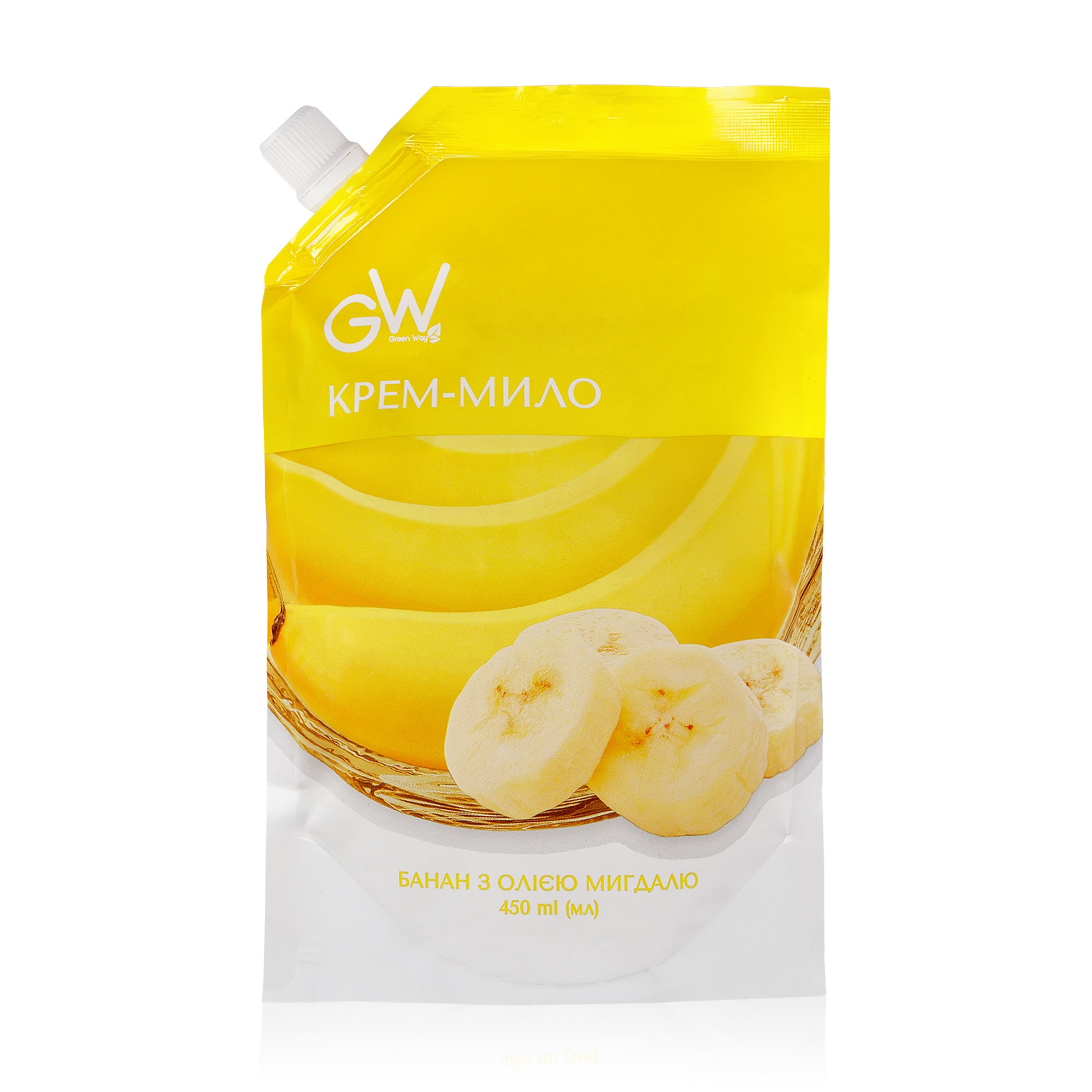 

Крем-мило Green Way ФітоЛінія Банан з олією мигдалю, 450 мл (дойпак)