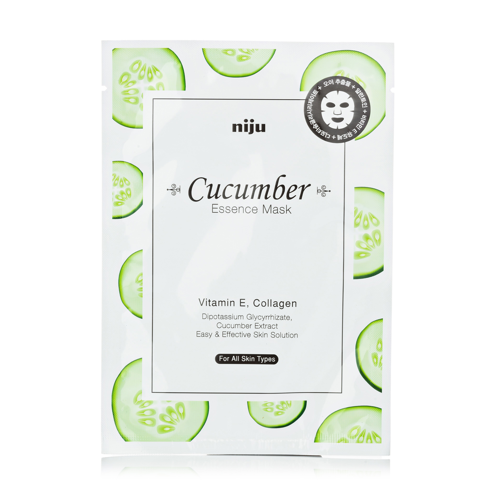 

Уцінка! Огіркова тканинна маска для обличчя Konad Niju Cucumber Essence Mask, 17 мл