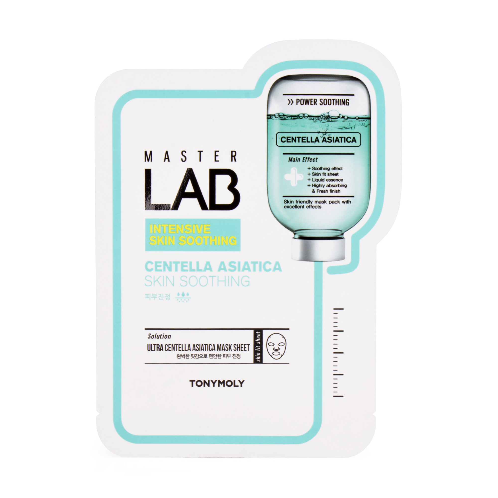 

Омолоджувальна тканинна маска для обличчя Tony Moly Master Lab Centella Asiatica Mask з центелою, 19 г