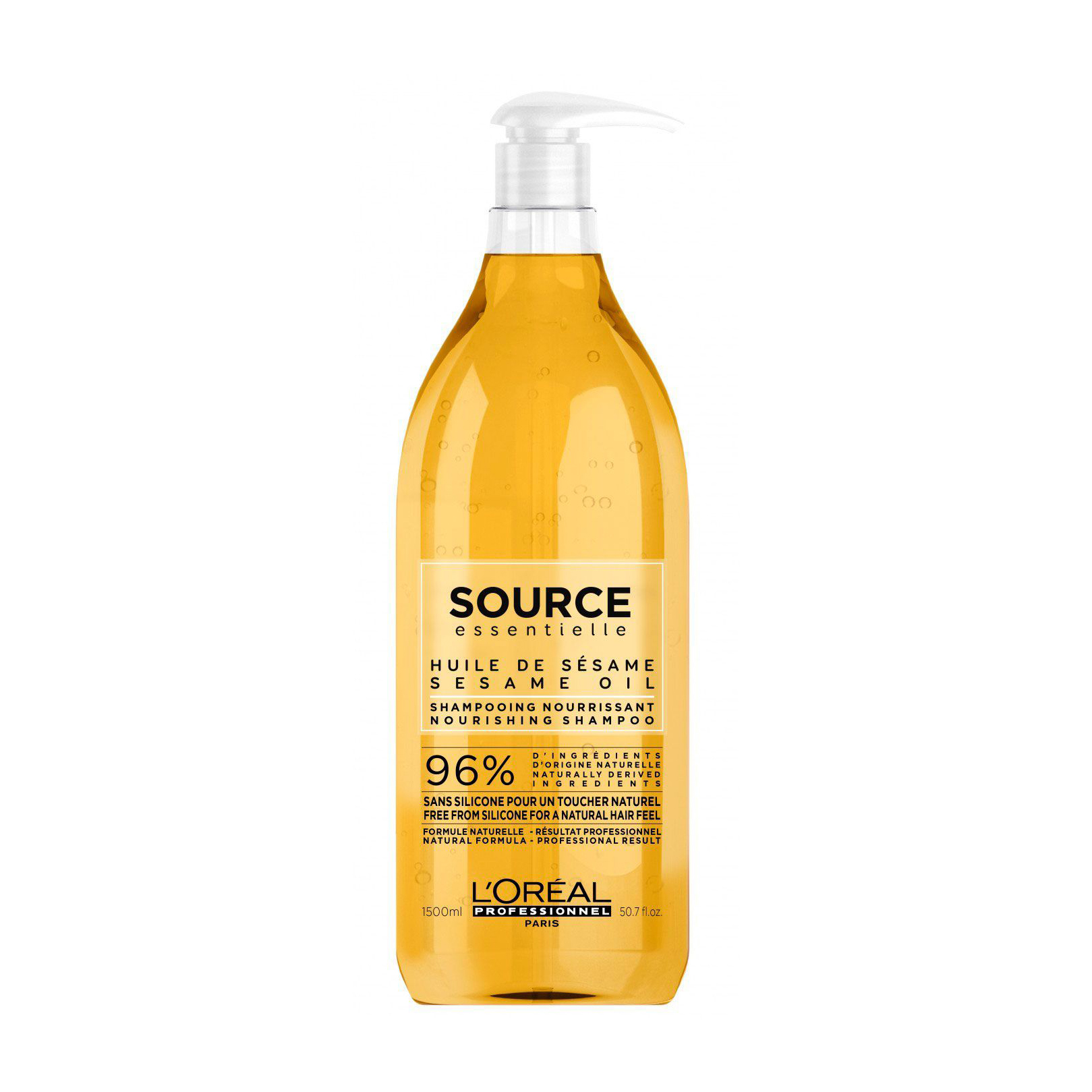 

Шампунь живильний L'Oreal Professionnel Source Essentielle Nourishing Shampoo Квіти жасмину та олія кунжуту, для сухого волосся, 1.5 л