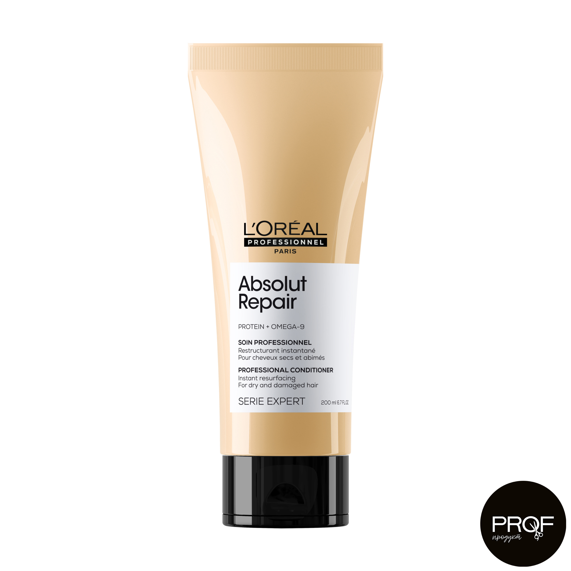 

Професійний кондиціонер L'Oreal Professionnel Serie Expert Absolut Repair Protein + Omega-9 Conditioner для сухого та пошкодженого волосся, 200 мл