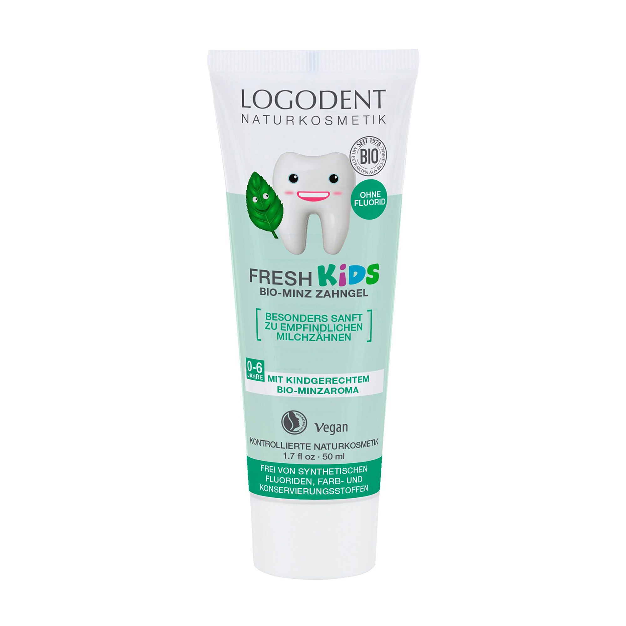 

Уцінка! Дитячий зубний БІО-гель Logodent Babycare Kids Dental Gel Spearmint М'ятна свіжість, 50 мл