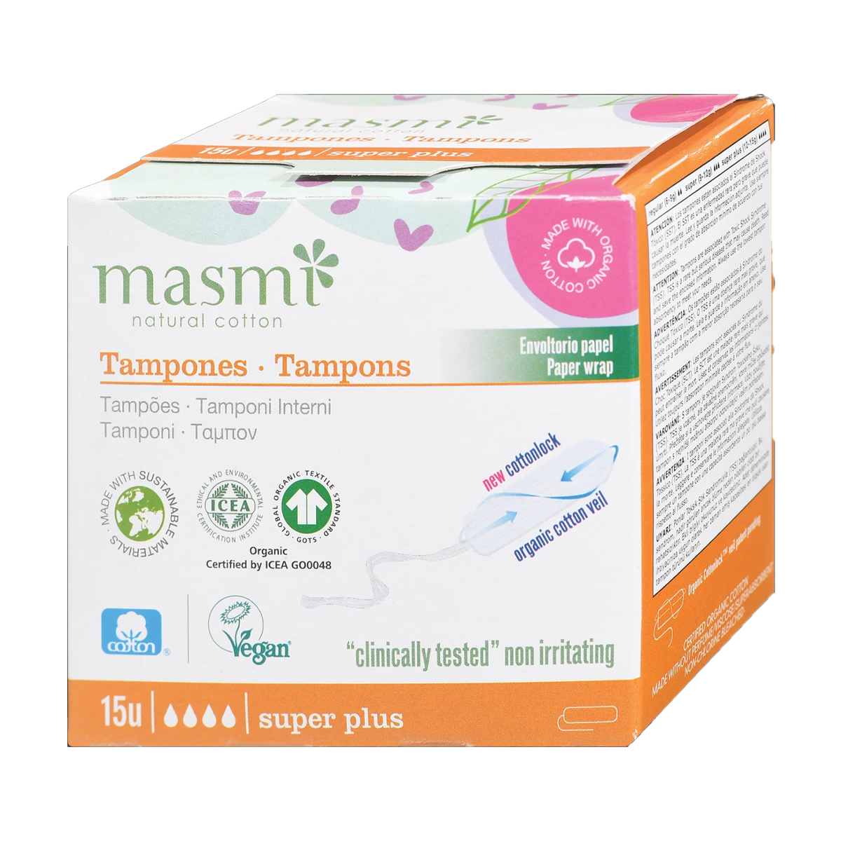 

Уцінка! Тампони органічні Masmi Super Plus без аплікатору, 15 шт