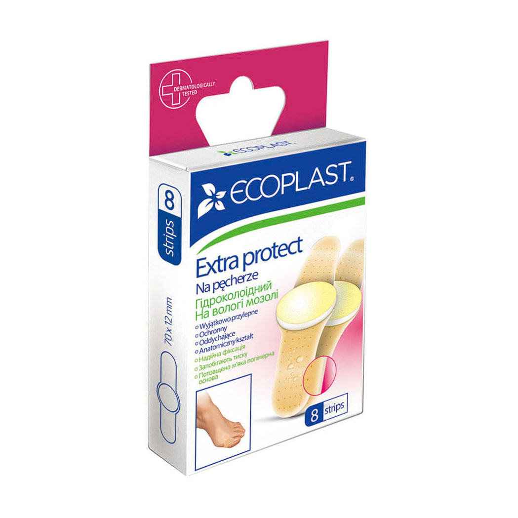 

Гідроколоїдний пластир Ecoplast Extra Protect на вологі мозолі, 8 шт